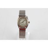 Vintage Gents J.W Benson London .925 STERLING SILVER Military Style WRISTWATCH Hand-Wind WORKING