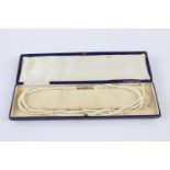 9ct Gold Claspes multi-strand rice pearl necklace in a vintage box