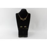 Yves Saint Laurent crystal necklace & clip on earring set