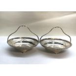 Pair of Mappin and Webb silver fruit baskets Sheffield silver hallmarks each measures approx 17.