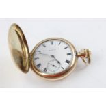 Vintage Gents ELGIN Rolled Gold Full Hinter POCKET WATCH Hand-Wind WORKING w/ 7 Jewel Movement