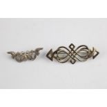 2 x Sterling silver Ola Gorie vintage brooches