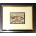 Framed Indian miniature on ivory measures approx 12cm by 9cm not including frame