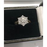 1.00ct diamond flower cluster ring in 18ct gold size M/6.5