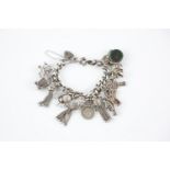 vintage silver charm bracelet weight 83g