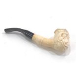 Vintage Japanese Carved Bone Erotica SMOKING PIPE w/ Horn Stem In vintage condition Signs of age &