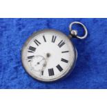 Silver pocket watch key wound