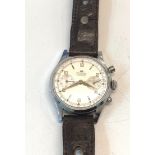 Vintage Bucherer 17 jewel centre second chronograph wristwatch stainless steel case watch winds