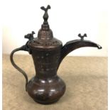 Vintage middle eastern copper dallah height 10ins