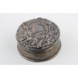 Vintage hallmarked 1961 Birmingham silver circular trinket box