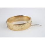 Vintage Rolled Gold Bangle w/ Scrolling Foliate Design