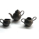 Chinese miniature silver tea set