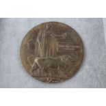World War I Bronze death plaque named to William Harold Griffiths diameter - 12cm Item is in antique