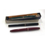 3 x Assorted parker fountain pens inc boxed, slimfold, 14ct gold nibs
