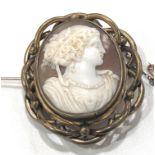 Antique Shell Cameo Brooch