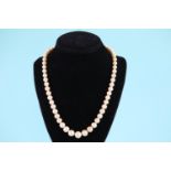 9ct gold clasped Ciro graduated faux pearl necklace, 40cm (35.2g)