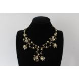 Erickson Beamon crystal and faux pearl necklace