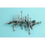 Yitzchak Bier mid-century modernist abstract sterling silver brooch (7.6g)