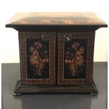 Tunbridge ware table cabinet / castle lid circa 1860