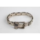 Heavy weight sterling silver buckle bracelet