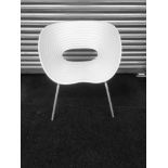 4 designer tom vac chairs by ron arad Vitra white and plastic grey metal legs