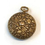Antique gold verge pocket watch JnF.Boursault Geneve fancy gold floral design case silvered dial