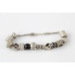 .925 Sterling silver bracelet w/ 13 bead charms