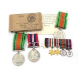 8 WW2 Medal inc mounted miniature group, boxed war & defence w/ navy award note