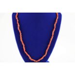 Vintage coral nib necklace with hand detail clasp (60cm)