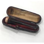 Antique Victorian 14ct gold capped, amber stemmed cheroot holder in original case.