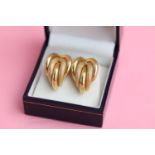 9ct Yellow gold chic beveled stud earrings (4g)