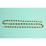 14ct gold garnet riviere necklace (13g)