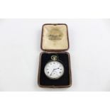 Vintage gents JW Benson .925 sterling silver pocket watch hand-wind working in original J.W Benson