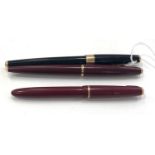 3 x Assorted vintage parker fountain pens one with 14ct gold nib.