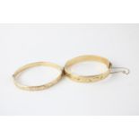 2 x Vintage rolled gold bangles w/ scrolling foliate design