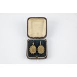 Antique Victorian silver gilt earrings in original box