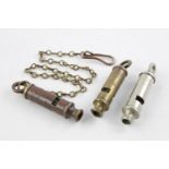 3 Antique / Vintage hudson military whistles