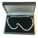 9ct gold mounted pearl necklace gold spaces