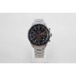 Gents Seiko chronograph 100m wristwatch Quartz working- new battery fitted face - 4cm x 4.2cm