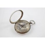Antique Gents Hallmarked .925 STERLING SILVER Fusee POCKET WATCH Key-Wind SPARES & REPAIRS w/ Silver
