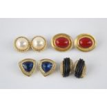 4 pairs of vintage Christian Dior clip on earrings