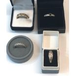 4 9ct gold stone set dress rings weight 7.5