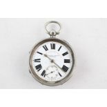 Vintage gents .925 sterling silver pocket watch key-wind working Maker Sambrooks Ltd Sheffield