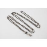 Antique sterling silver fancy link guard chain (32g)