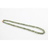 jade type bead necklace with gold clasp