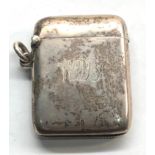 Hallmarked silver vesta case Birmingham silver hallmarks engraved on front