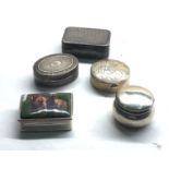 5 Vintage silver pill boxes