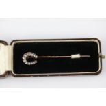 Victorian horse shoe diamond stick pin