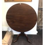 large antique mahogany tip top table