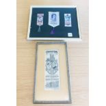 2 Framed commemorative silks